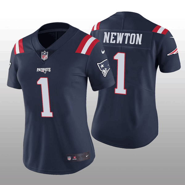 Women's New England Patriots #1 Cam Newton Navy Stitched Jersey(Run Small)